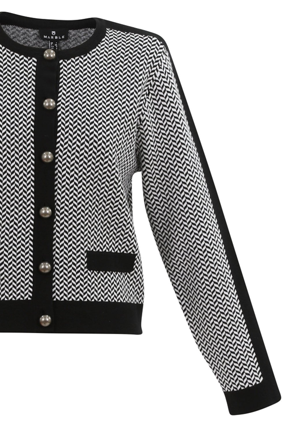 Black & White Chevron Knit Cardigan
