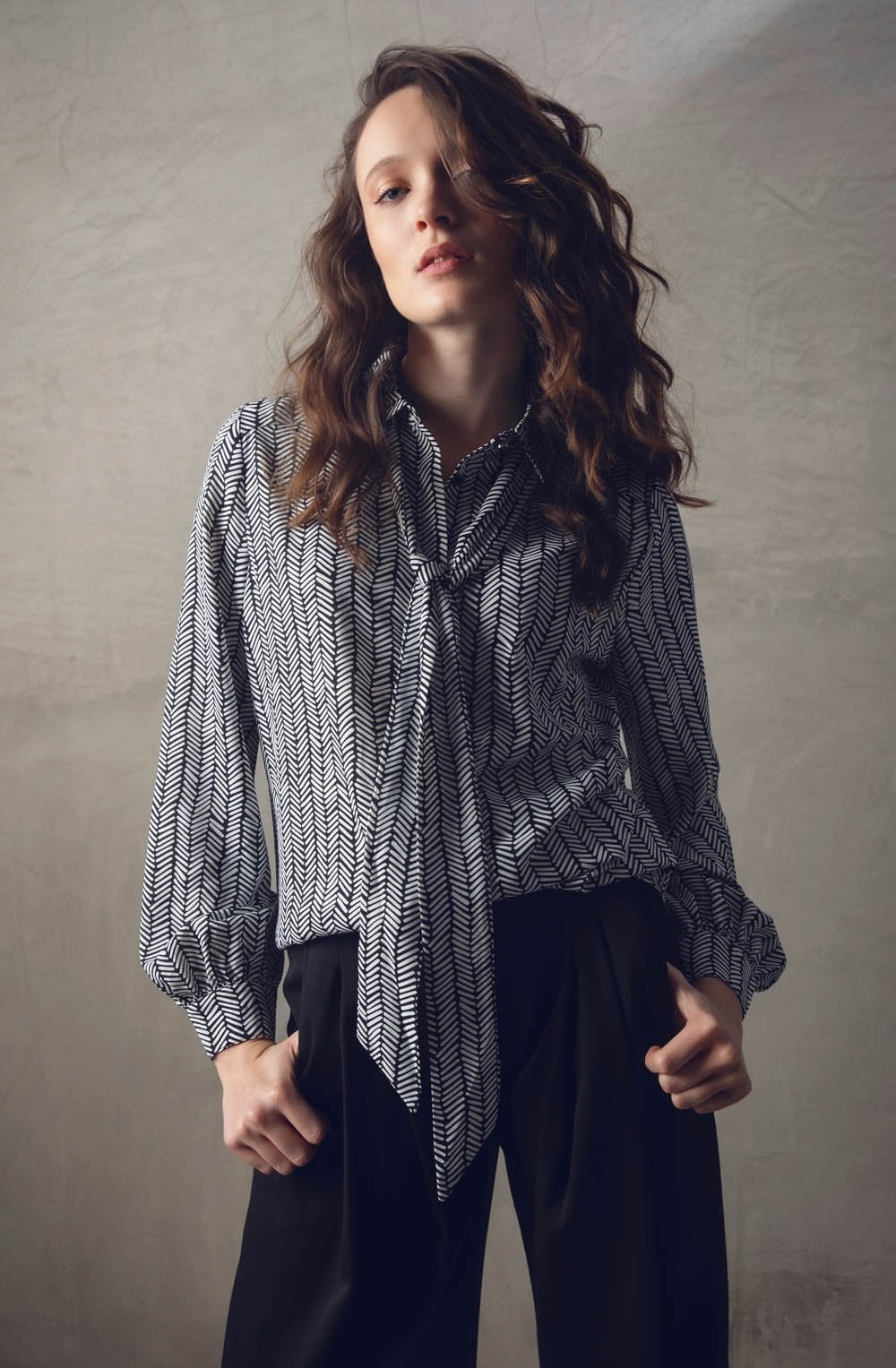 Black & White Patterned Blouse