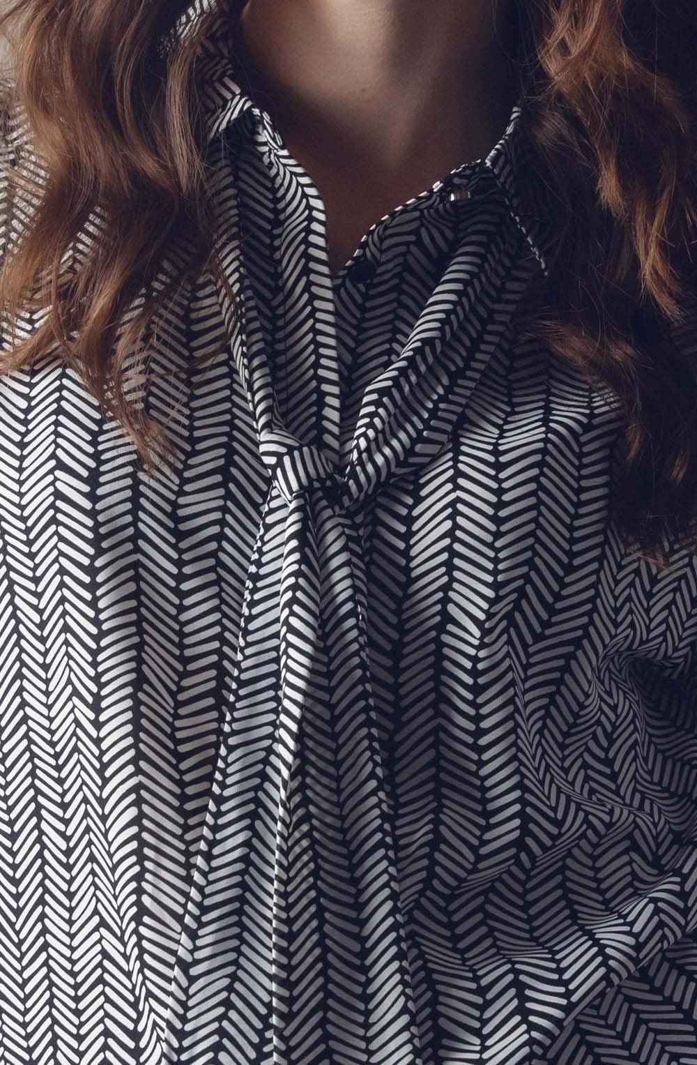 Black & White Patterned Blouse