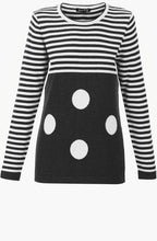 Black & White Stripe & Spot Sweater