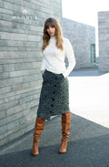 Black & White Woven Knit Skirt