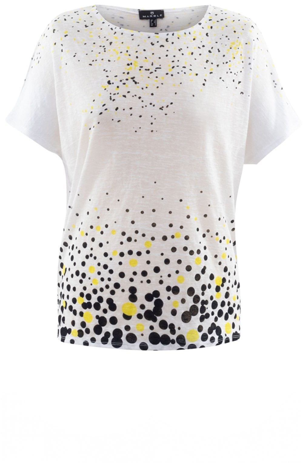 Black & Yellow Spot Print Top