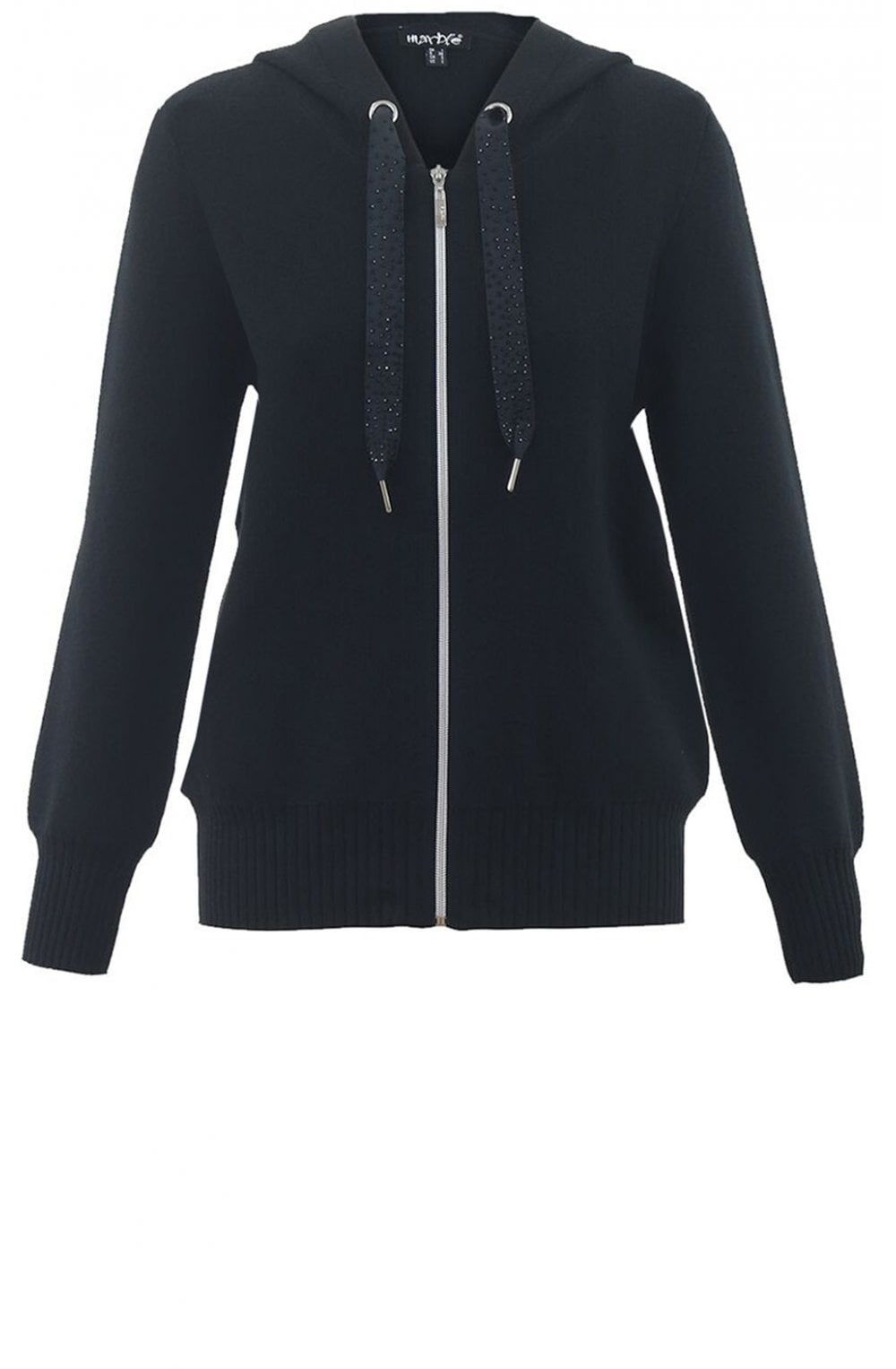 Black Zip Front Cardigan