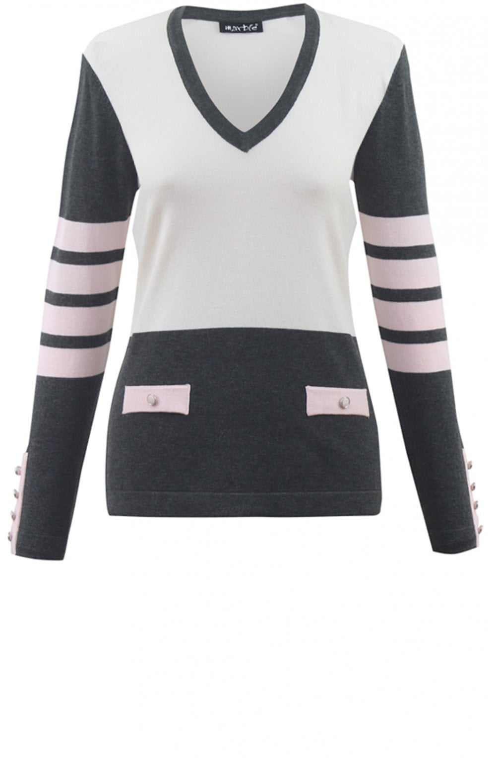 Block Design Fine Knit Jumper