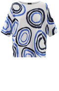 Blue Abstract Circle Box Sweater
