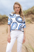 Blue Abstract Circle Box Sweater