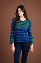 Blue and Green Oversized Cuff Jumper