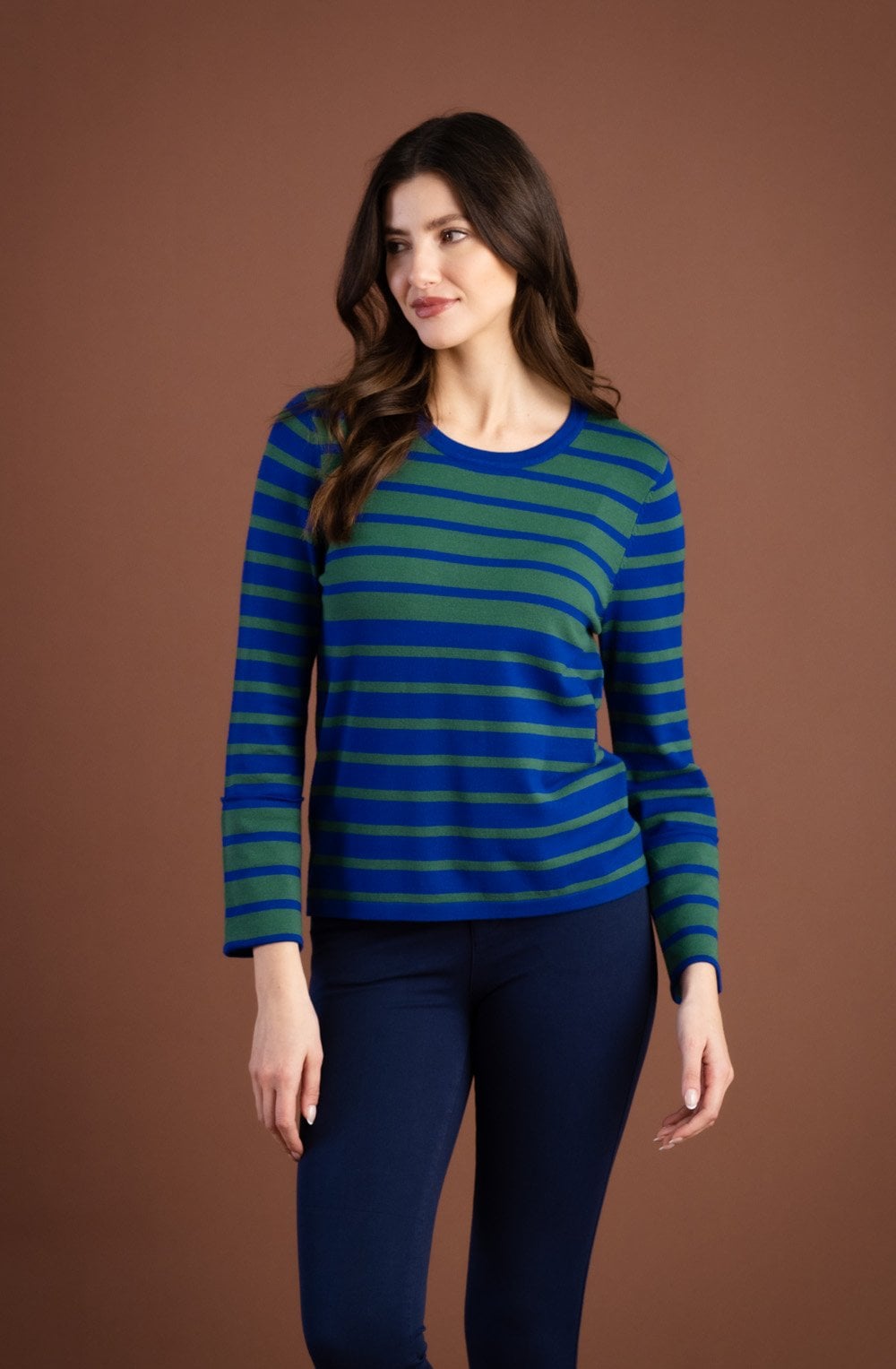 Blue and Green Oversized Cuff Jumper