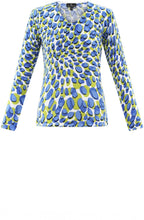 Blue and Lime Splodge Print Jumper