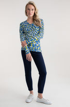 Blue and Lime Splodge Print Jumper