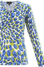 Blue and Lime Splodge Print Jumper