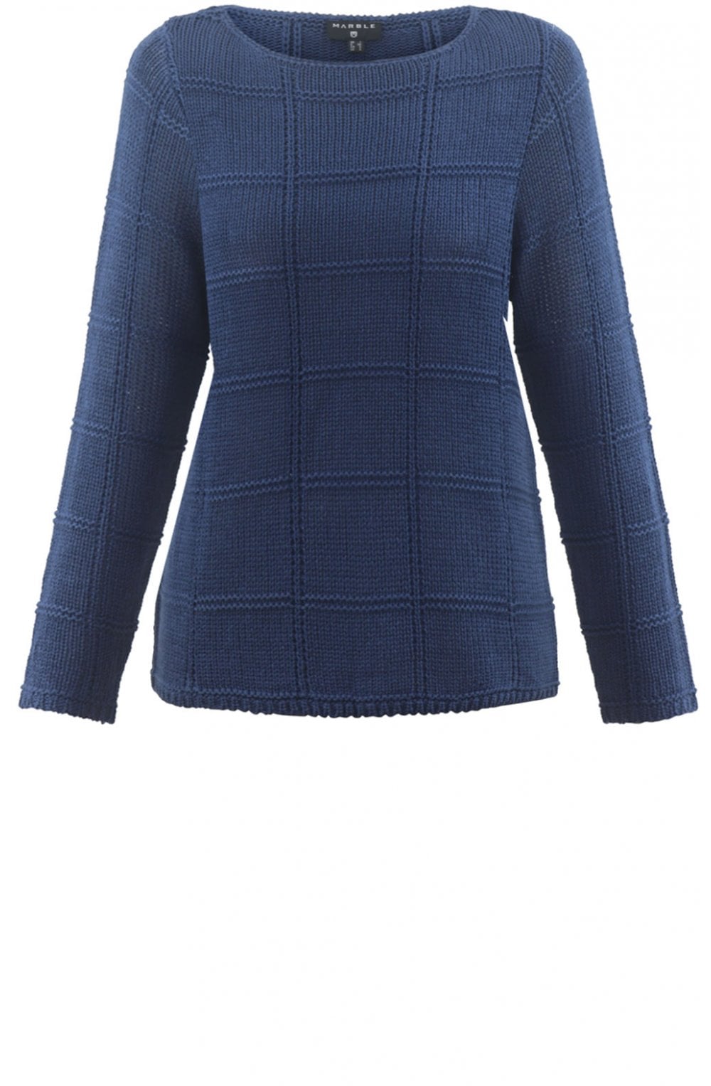 Blue Check Knit Jumper