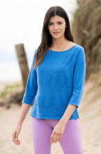 Blue Contrast Stitch Striped Jumper
