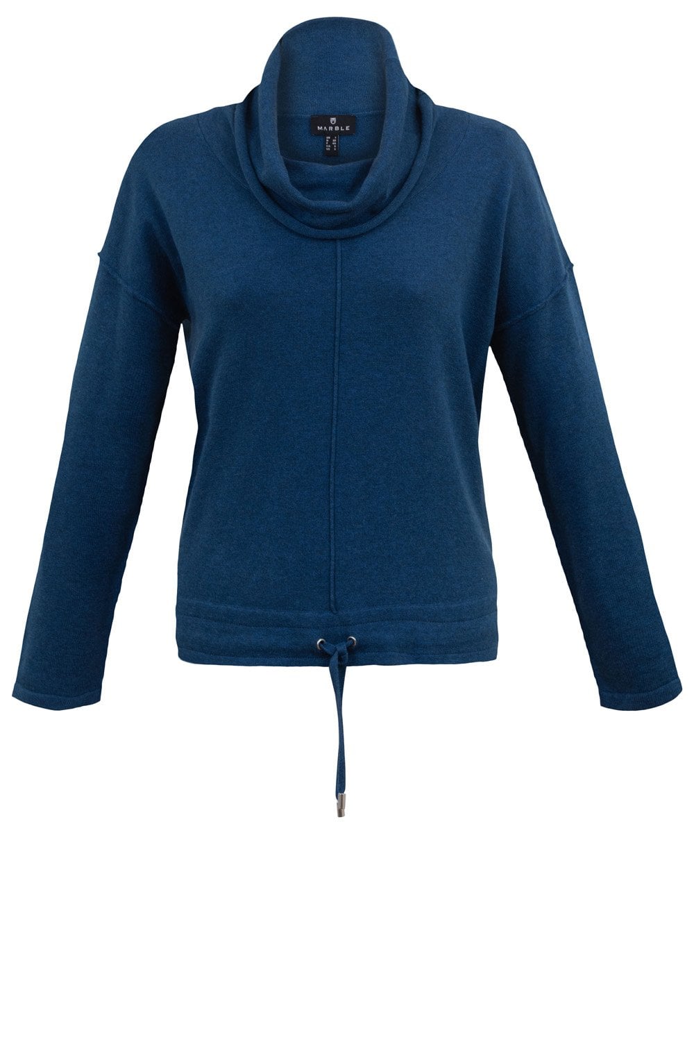 Blue Cowl Neck Relaxed Jumper