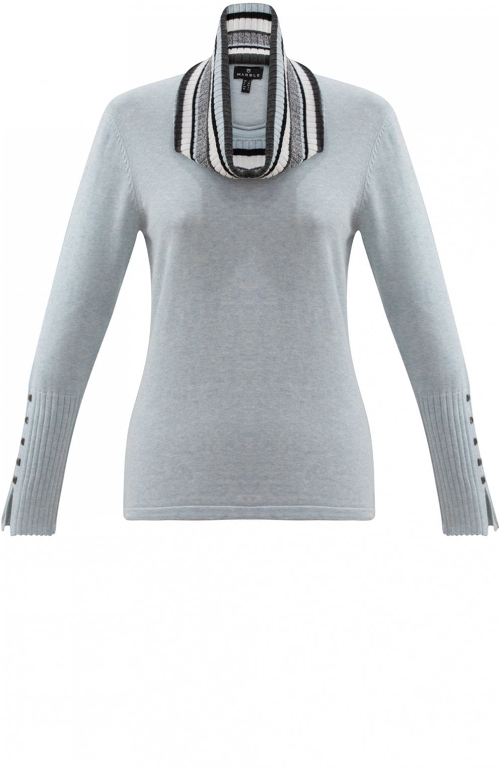 Blue Detachable Snood Jumper