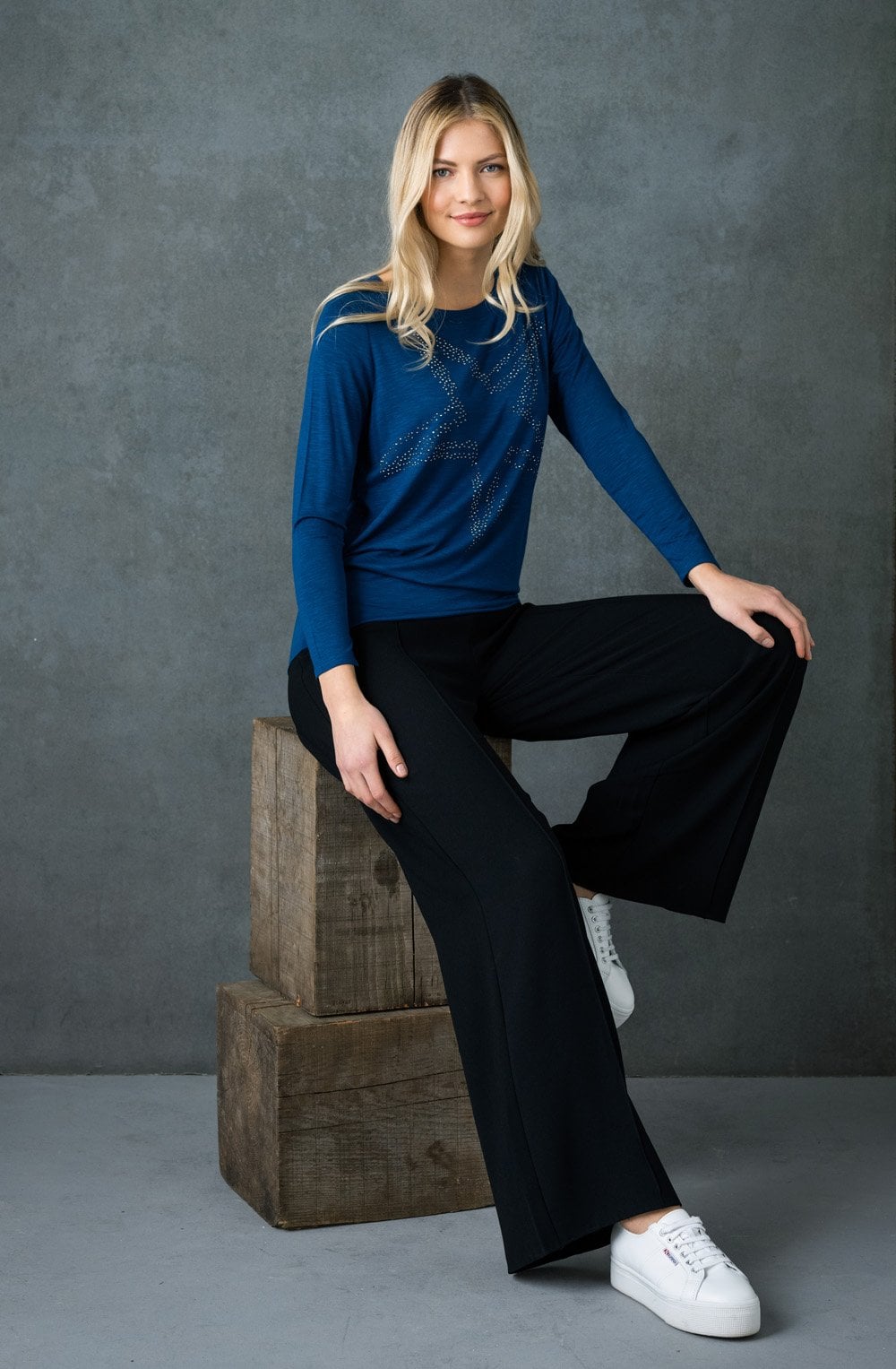 Blue Diamante Star Top