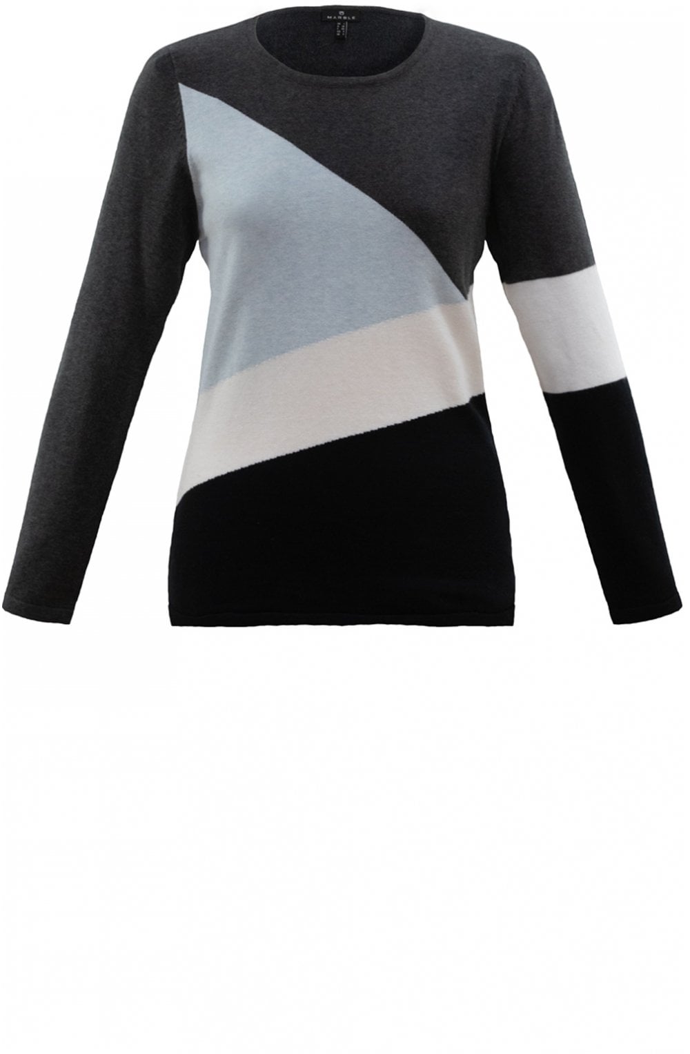 Blue & Grey Block Design Jumper