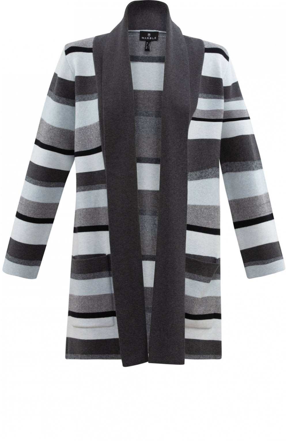 Blue & Grey Stripe Cardigan