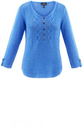 Blue Open Knit Jumper