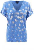 Blue Silver Patterned Top