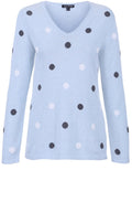 Blue Spot Print Sweater