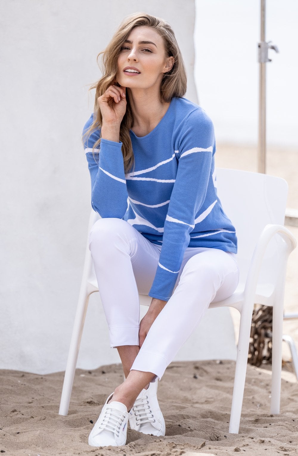 Blue Striped Design Jumper