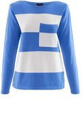 Blue & White Bold Striped Jumper