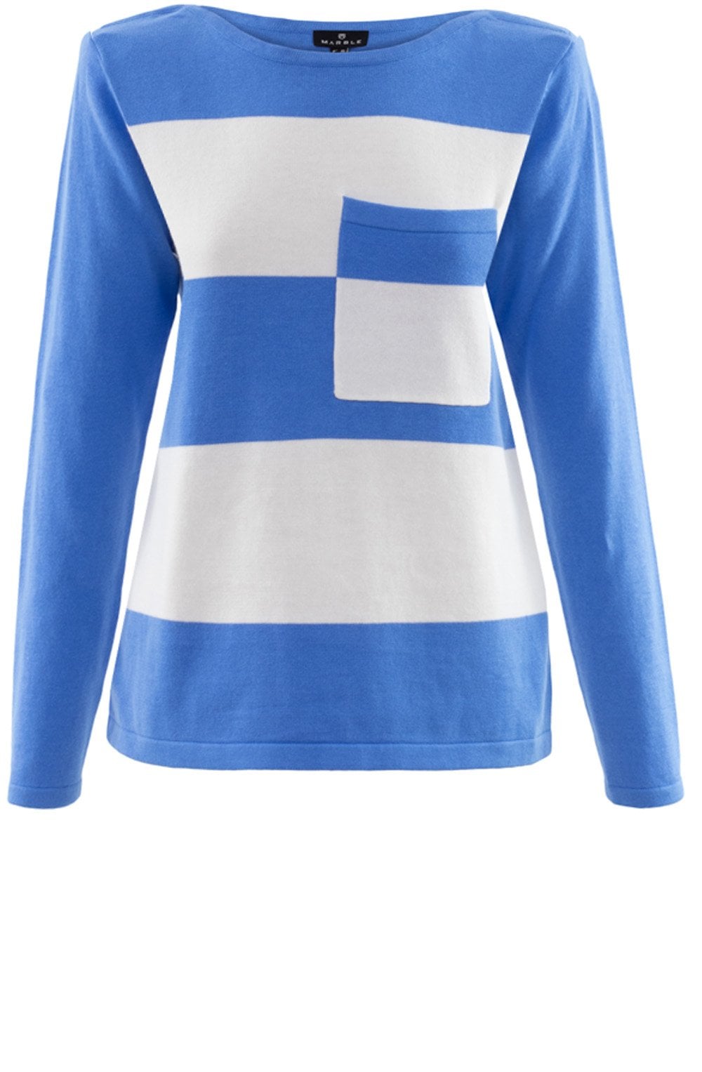 Blue & White Bold Striped Jumper