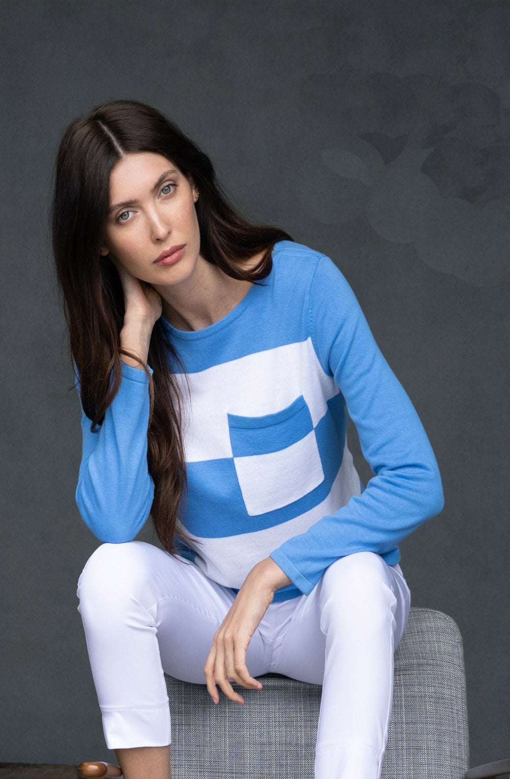 Blue & White Bold Striped Jumper
