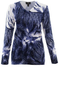 Blue & White Patterned Jumper