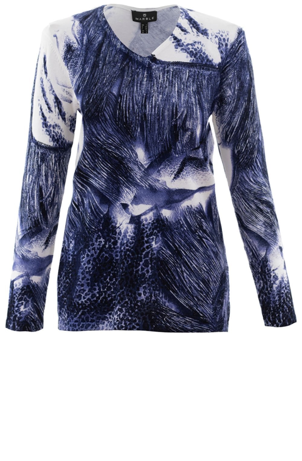 Blue & White Patterned Jumper