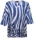 Blue & White Patterned Top
