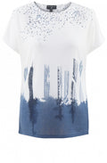 Blue & White Patterned Top