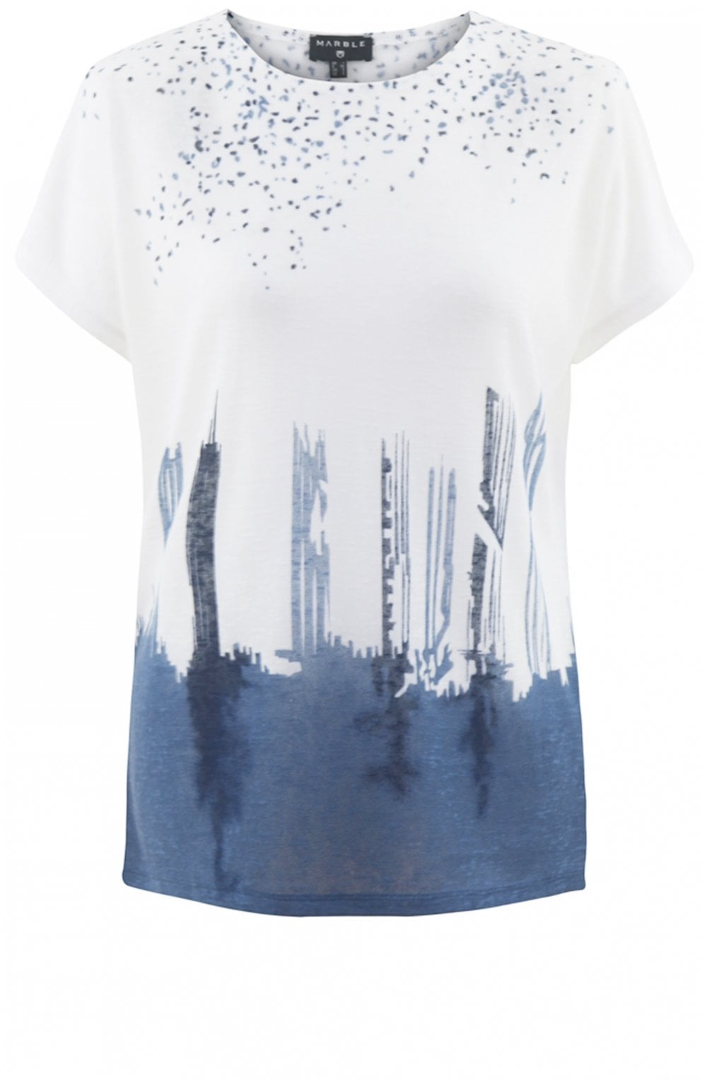 Blue & White Patterned Top