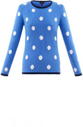 Blue & White Spot Print Jumper