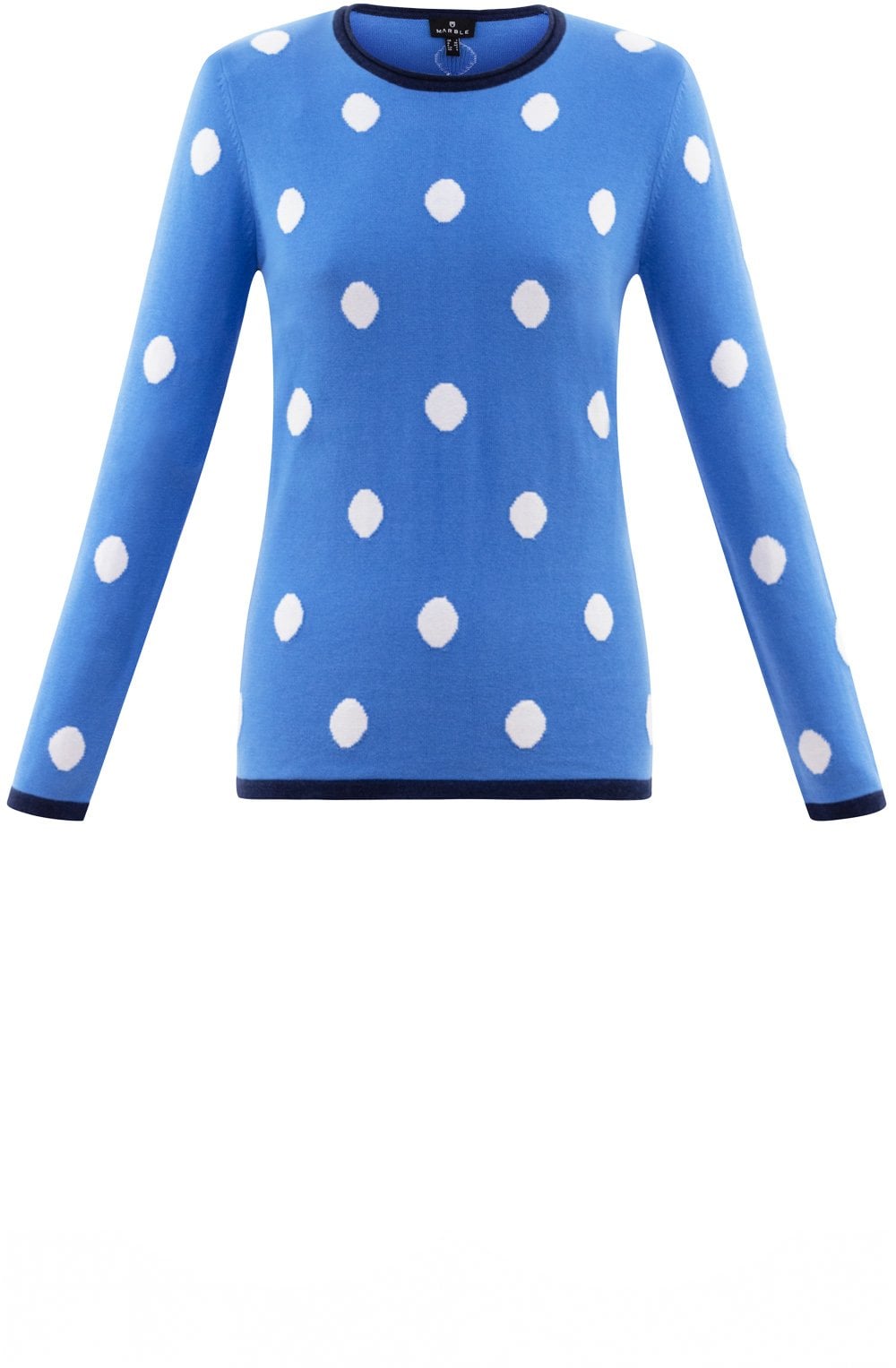 Blue & White Spot Print Jumper
