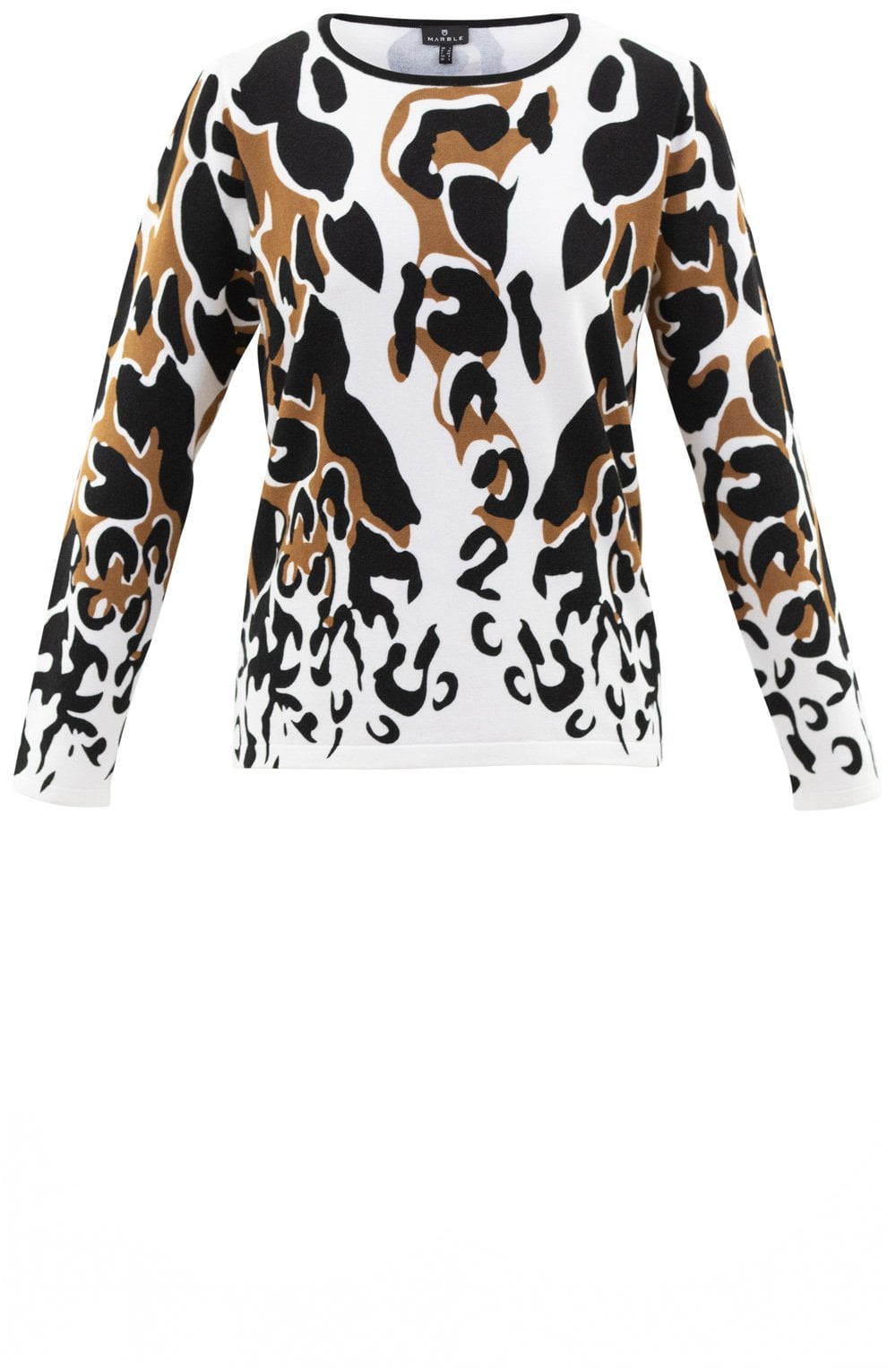 Brown Black and White Bold Print Jumper