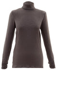 Brown Jersey Polo Neck Top