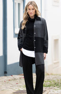 Charcoal and Black Knitted Shirt Jacket