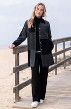Charcoal and Black Knitted Shirt Jacket