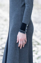 Charcoal and Black Knitted V Neck Dress