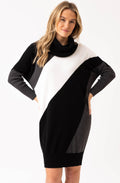 Charcoal and Black Oversized Knitted Dress