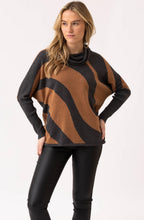 Charcoal and Tobacco Batwing Cowl Neck Jumper