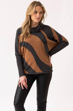 Charcoal and Tobacco Batwing Cowl Neck Jumper