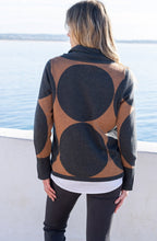 Charcoal and Tobacco Polka Dot Cowl Neck Jumper