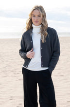 Charcoal Bomber Style Cardigan