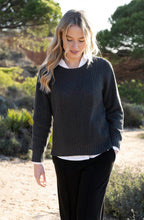 Charcoal Contrast Cable Knit Jumper