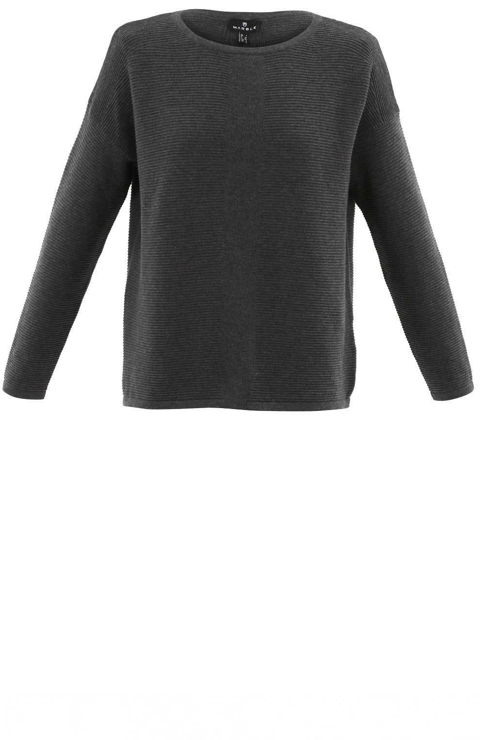 Charcoal Cotton Ribbed Jumper