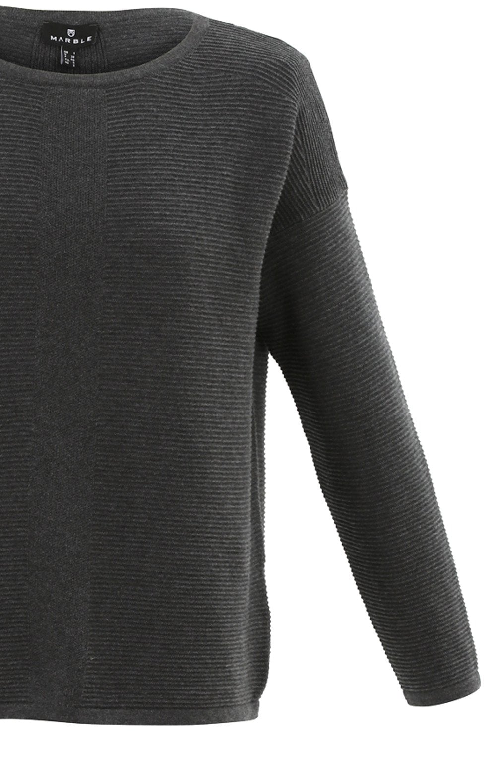 Charcoal Cotton Ribbed Jumper