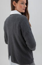 Charcoal Cotton Ribbed Jumper